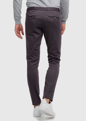 Nicolò Slim Fit tumši violeta vīriešu bikses - back