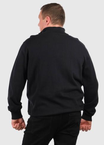 Manlio Lielo izmēru melns džemperis ar rāvējslēdzēju - back
