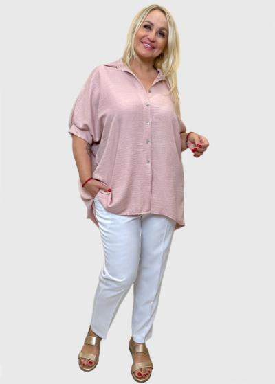 Iris gaiši rozā krekls ar pogām - back