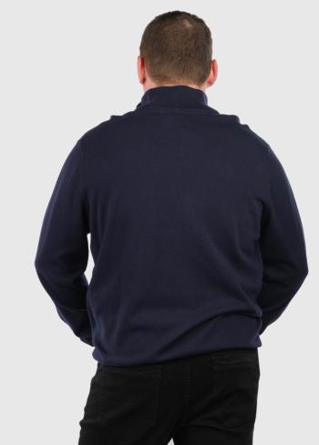 Manlio Lielo izmēru tumši zils džemperis ar rāvējslēdzēju - back