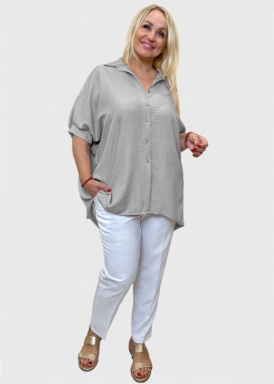 Iris pelēks krekls ar pogām - back