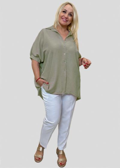 Iris haki krekls ar pogām - back