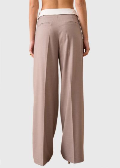 Avalona bēšas platas bikses - back