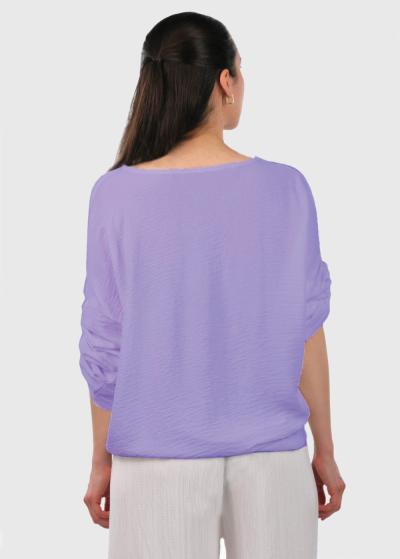 Carolina gaiši violeta blūze ar aukliņām - back