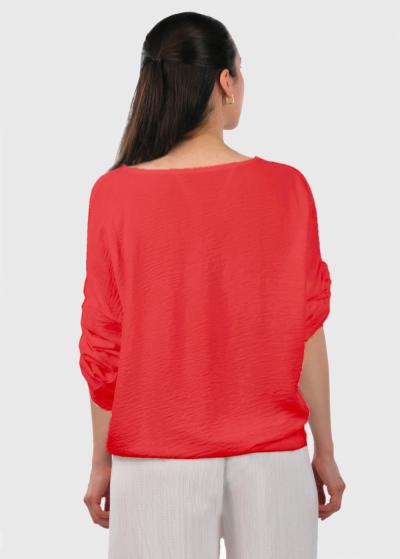 Carolina sarkana blūze ar aukliņām - back