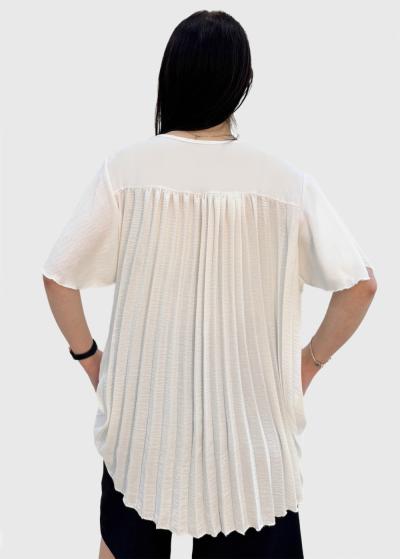 Tori balta plisēta blūze - back