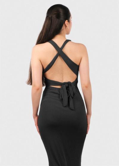 Candle melna pieguļoša kleita  - back