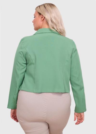 Audrina Lielo izmēru gaiši zaļa saīsināta žakete - back