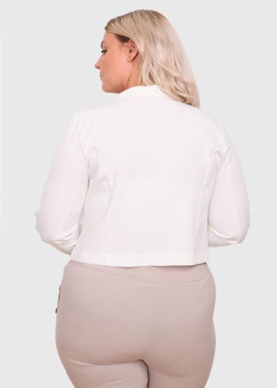 Audrina Lielo izmēru balta saīsināta žakete - back