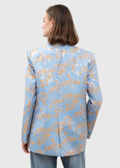 Enisa zila žakete ar ziedu rakstu - back