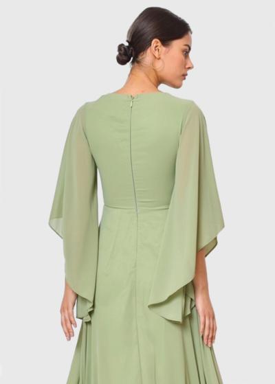 Windy gaiši zaļa gara vakarkleita - back