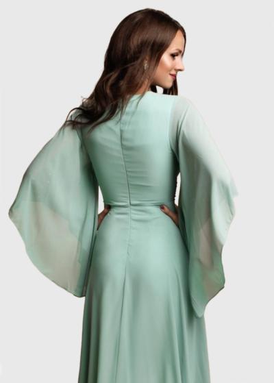 Windy gaiši zaļa gara vakarkleita - back