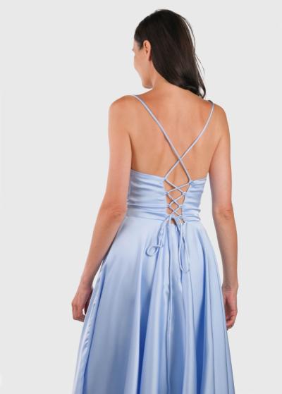 Toki gaiši zila vakarkleita uz lencītēm - back