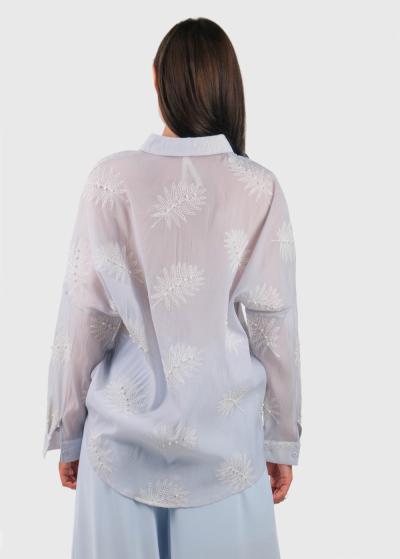 Ronel gaiši zila blūze ar garām piedurknēm - back