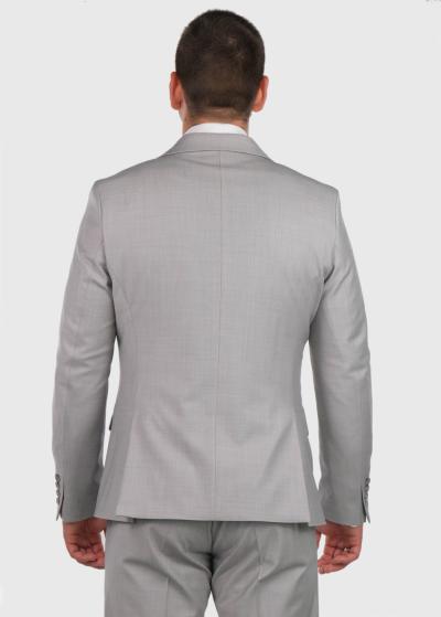 Torres pelēks pieguļošais uzvalks ar vilnu - back