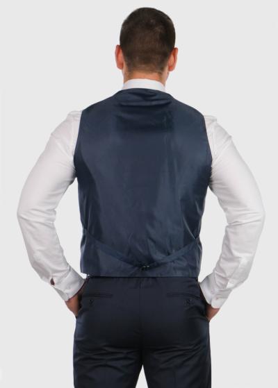 Grell tumši zila klasiska veste ar ķēdīti - back