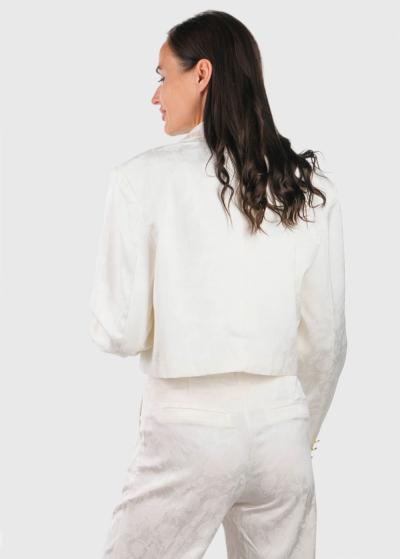 Sandina balta saīsināta žakete ar rakstu  - back