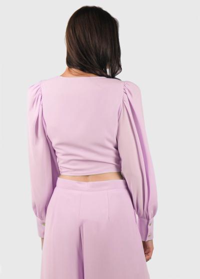 Tatjana rozā blūze ar garām piedurknēm - back