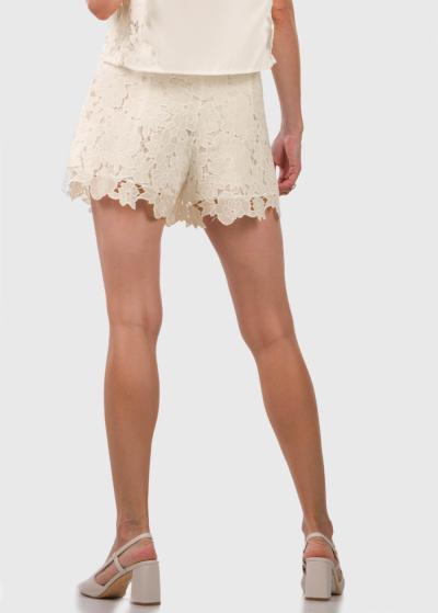 Sayuri bēši īsi šorti ar mežģīnēm - back