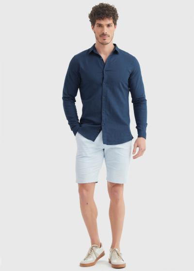 Sirius tumši zils lina krekls - back