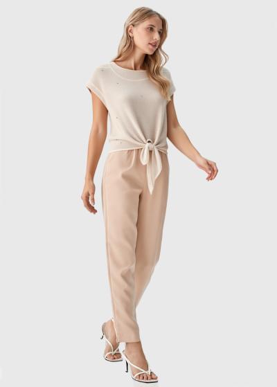 Bēšs tops ar aukliņām - back