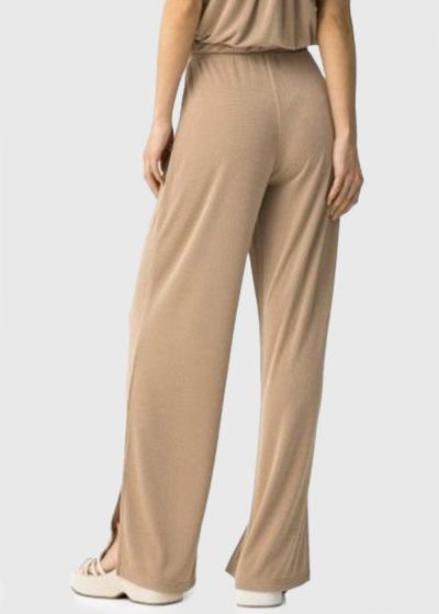 Bēšas bikses ar aukliņas aizdari  - back