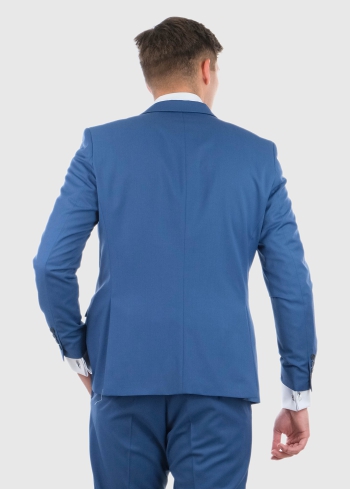 Elasio zils pieguļošs uzvalks ar vilnu - back