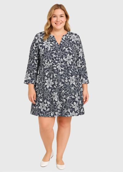 Suada Lielo izmēru kleita ar rakstu - back