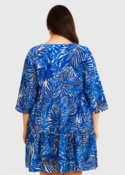 Sonna Lielo izmēru zila kleita ar rakstu - back