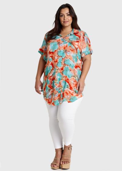 Selena Lielo izmēru tunika ar rakstu - back