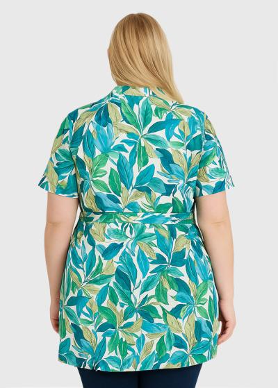 Saida Lielo izmēru zaļa tunika ar rakstu - back