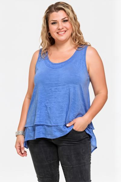 Suzan Lielo izmēru zils t-krekls - back