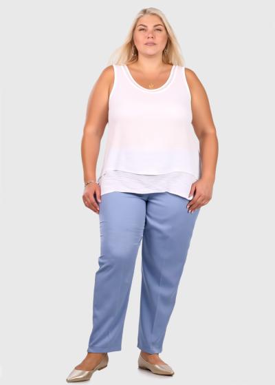 Suzan Lielo izmēru balts t-krekls - back