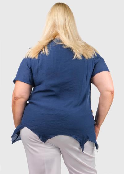 Kamini Lielo izmēru tumši zila blūze - back