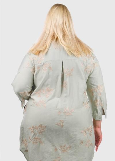 Asmita Lielo izmēru zaļa blūze ar pogām - back