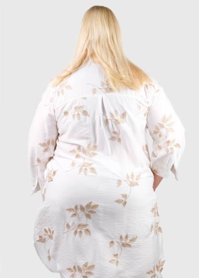 Asmita Lielo izmēru balta blūze ar pogām - back