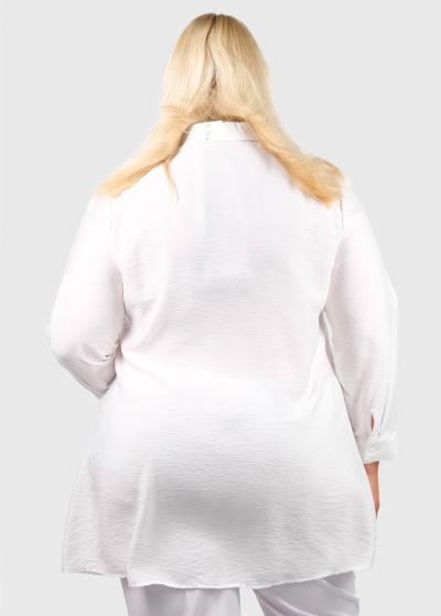 Tillen Lielo izmēru balta blūze ar izšuvumu  - back