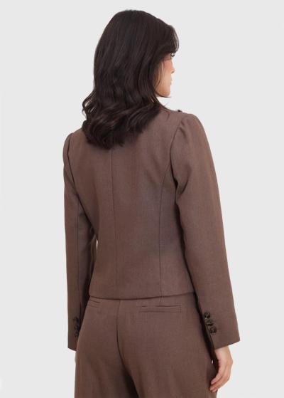 Agnese brūna sieviešu saīsināta žakete - back