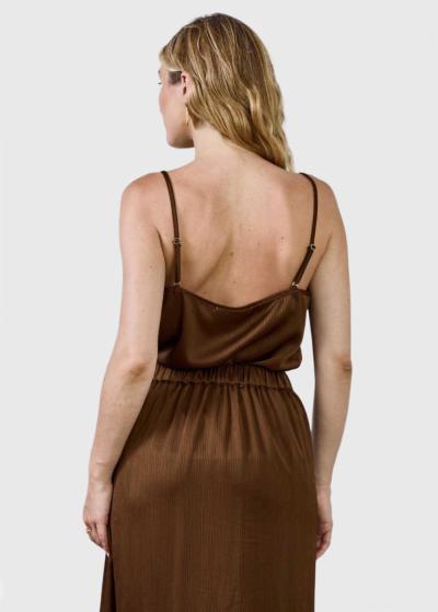 Esmina brūns tops ar plānām lencītēm - back