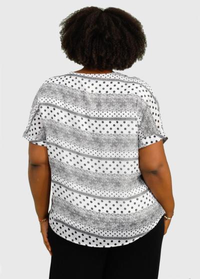 Turiana Lielo izmēru blūze ar rakstu - back