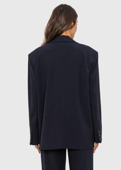 Samara tumši zila brīva piegriezuma žakete - back
