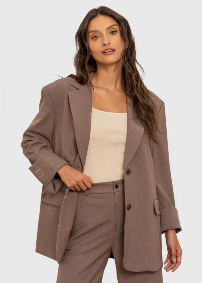 Samara brūna brīva piegriezuma žakete - back