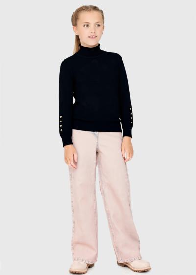 Satria melns džemperis ar augstu apkakli - back