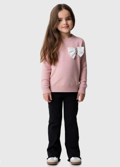 Sangita rozā džemperis ar banti - back