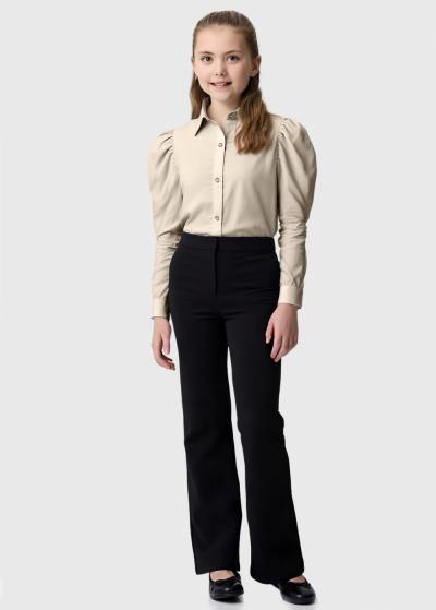 Satine bēša blūze ar garām piedurknēm - back