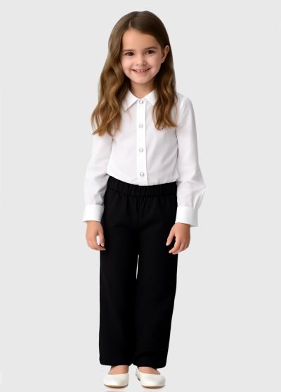 Satine balta blūze ar garām piedurknēm - back