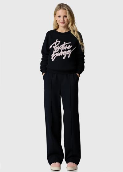 Selcan melns sporta kostīms ar uzrakstiem  - back