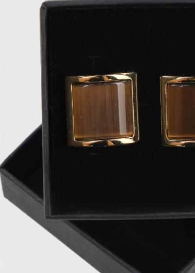 Zelta krāsas vīriešu aproču pogas - back