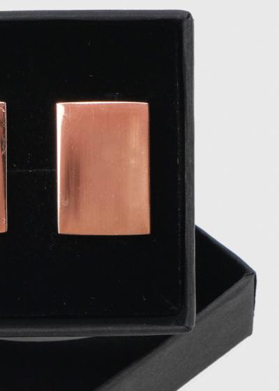 Zelta taisnstūrainas aproču pogas - back