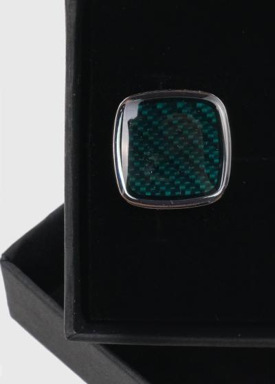 Tumši zaļas vīriešu aproču pogas - back